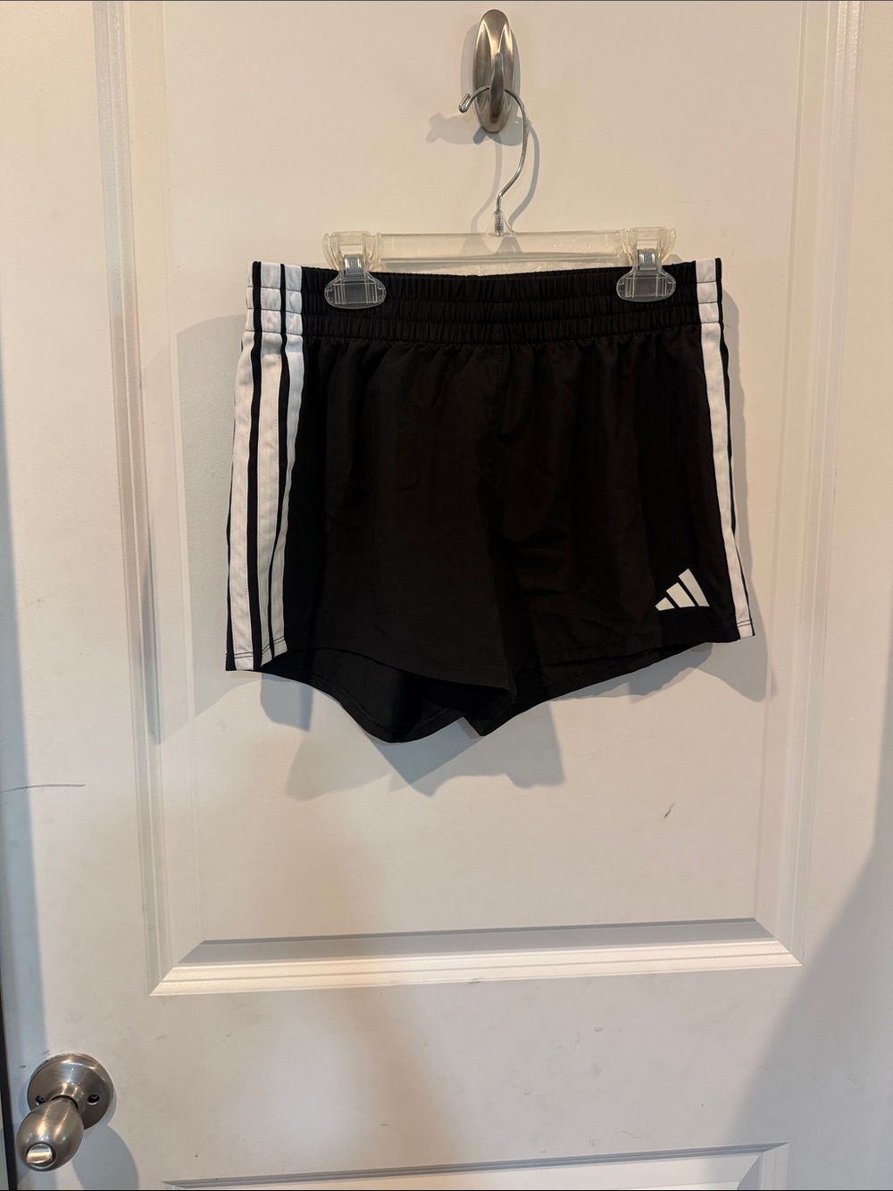 adidas Black Shorts with White Side Stripes